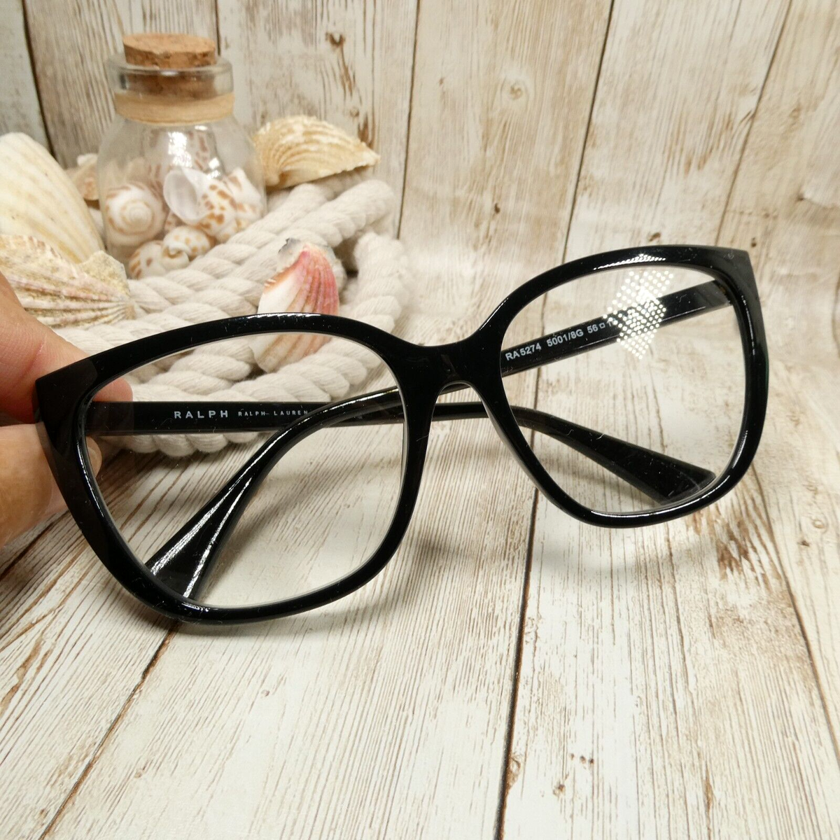 Ralph Lauren Sunglasses RA 5274 5001/8G Black 56-16-140 3N Cat Eye FRAMES ONLY‎ Ralph Lauren Gloss Black Sunglass Eyeglass FRAMES - RA 5274  main image 3