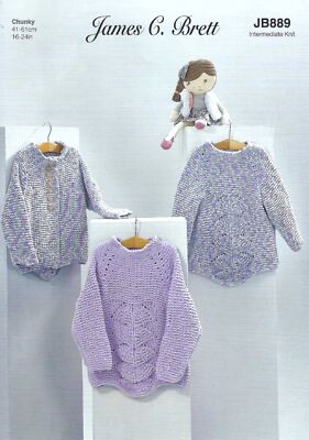 James Brett Baby Strickmuster Grobstrick Kinder Pullover & Strickjacke JB889