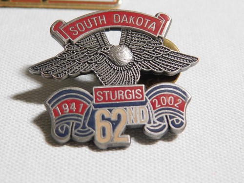 VTG HARLEY DAVIDSON HAT CAP NOLA ADJUSTABLE ENAMEL PINS STURGIS PIN FLAG LOT - Picture 4 of 16