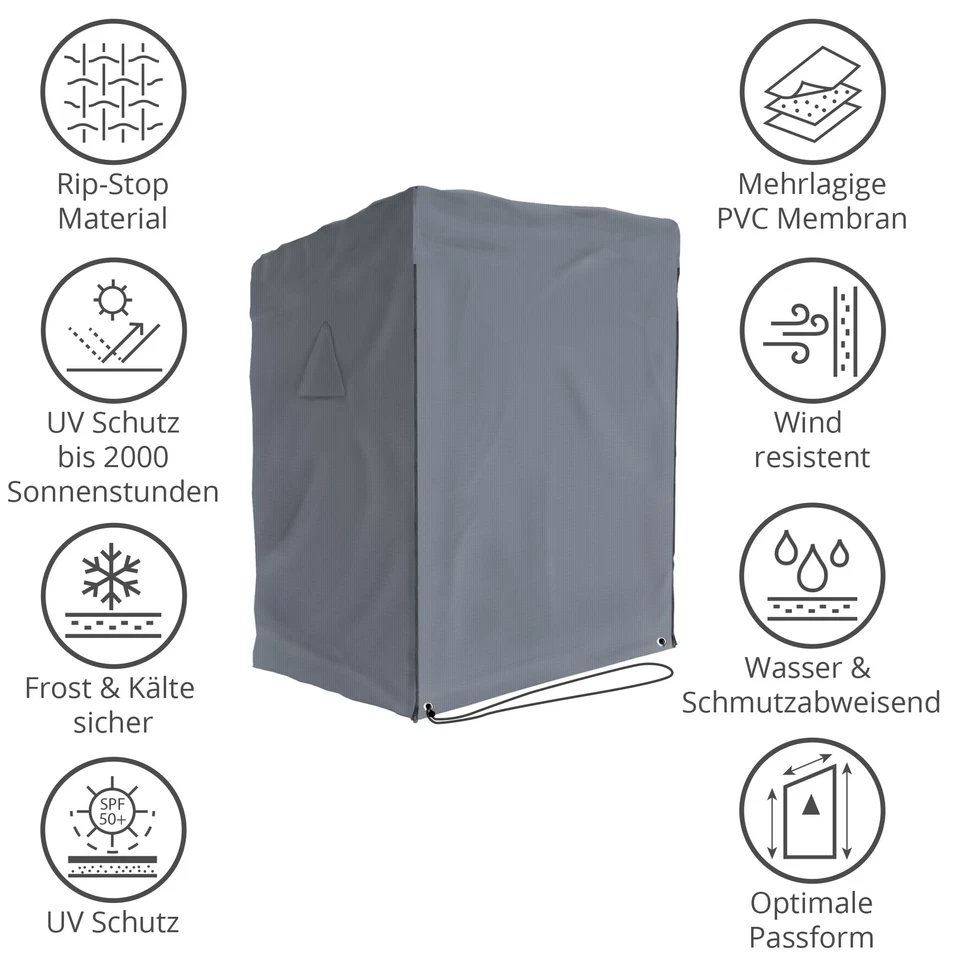 SANZARO® Premium Strandkorb Schutzhülle mit Belüftungsöffnungen Strandkorbhülle - Bild 2 von 4