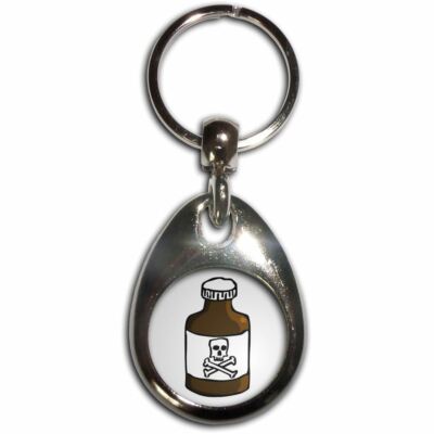 Schlüsselanhänger Giftflasche Träne Tropfen Metall (43 mm x 33 mm)