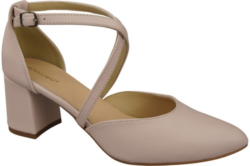 Sandalias de mujer con tacón estable de piel natural 218 - Imagen 16 de 119