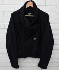 STUDIO B3 Womens Black Asymmetric Lagenlook Blazer Jacket Size 44