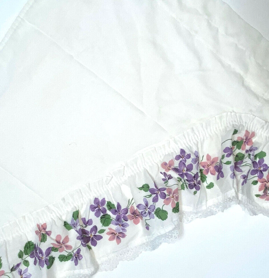 Tratamiento de ventanas con volantes vintage 2 piezas cenefas de encaje cortinas flores blancas años 60 Foto 2 de 4