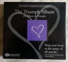 Creative Memories 7x7 Triumph Album Purple Silver Heart 12 Pages Scrapbook
