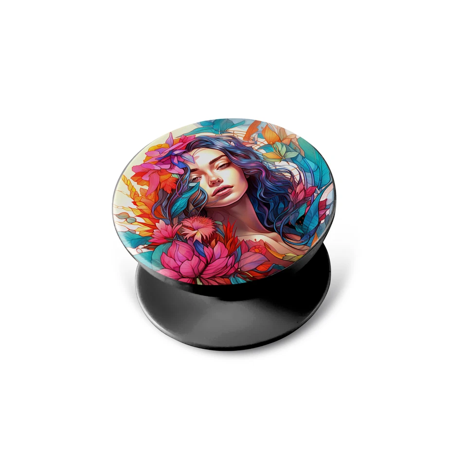 PopSockets Floral Girl Women Cell Phone Pop Sockets for Phone Swappable PopGrip - Image 3 of 4