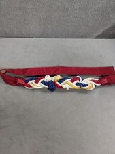 Vintage Carolyn Tanner Braided Red Multi Color Rope Belt Adjustable