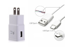 10w Type USB-A Wall Charger  3FT USB Type C Cable For Samsung Galaxy S20 S21