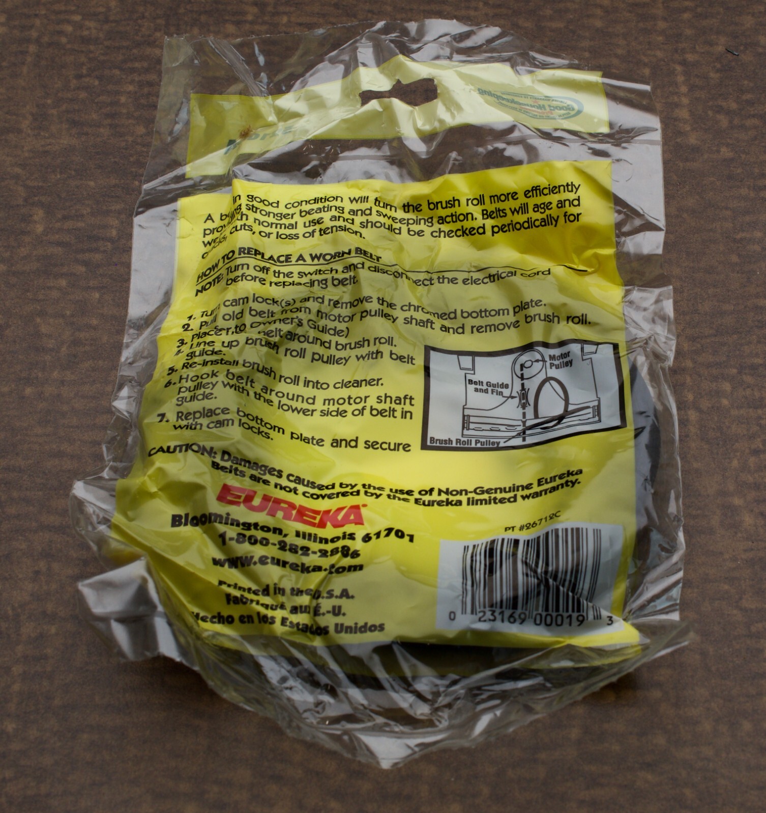 Eureka Upright Vacuum Belt 52100A, 2 per pack, 4" diameter, black