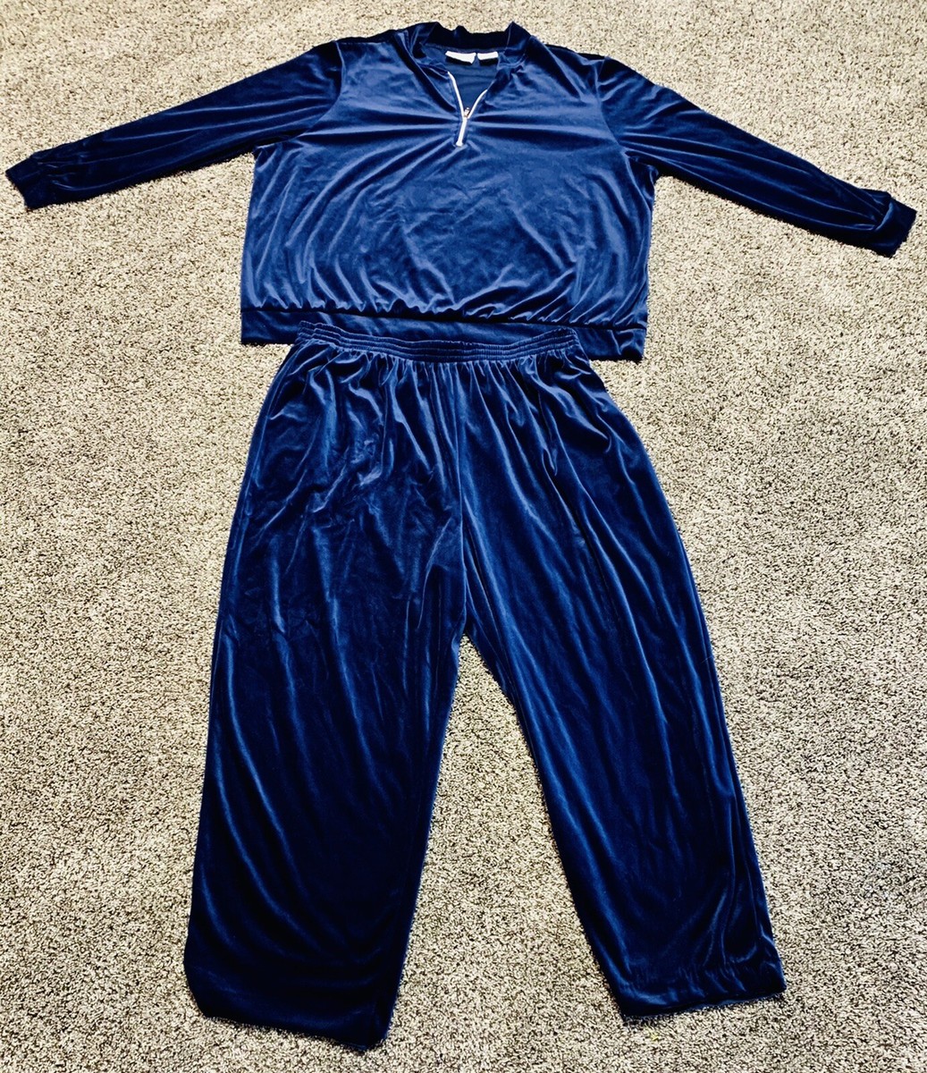 Vintage John Blair Women’s Velour Track Suit Size 2XL Blue