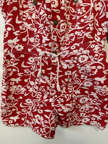 Vintage deadstock Prototypes People Unite Red White Floral Play suit Jumpsuit L - Bild 4 von 12