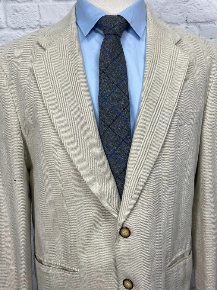 STRUCTURE Mens Light Brown Tan Wool Blend Tweed Blazer Sport Coat MEDIUM - Image 2 of 4