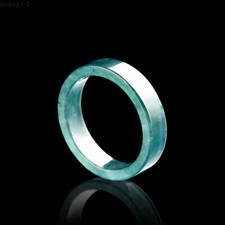 Jadeite Blue Water Ring Hand-carved Simple Fashion Glutinous Ice Jade Ring