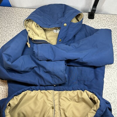 VTG 80s LL Bean Baxter State Parka Jacket Fits Sm/Med Blue Hooded