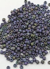 Vintage Glass Beads TOHO Japan Matte Metallic Iris AB 8/0 12g            C33-111