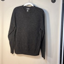 Dockers Sweater Mens Medium Gray/black Pullover Longsleeve Crewneck Acrylic