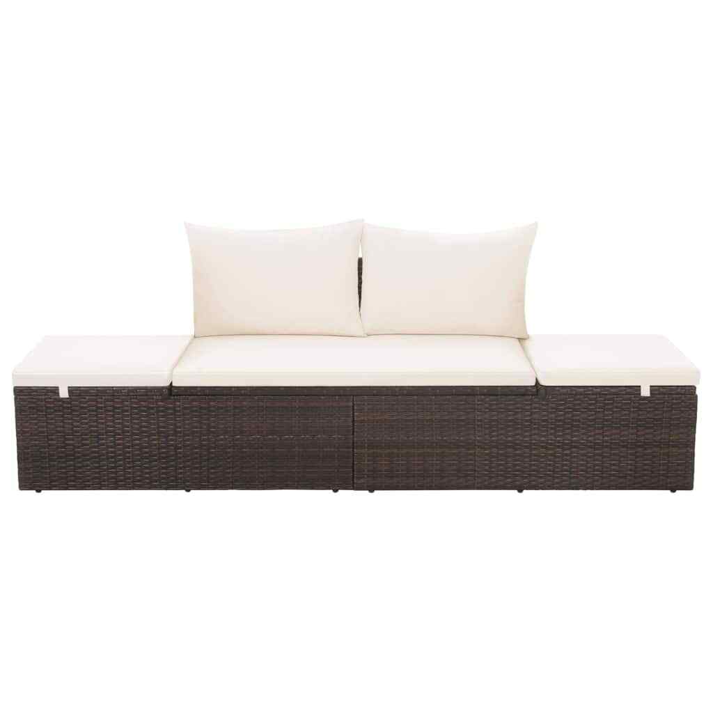 Patio Outdoor Poly Rattan Wicker Foldable Sunbed Lounger Garden Black Brown For Sale Online Ebay