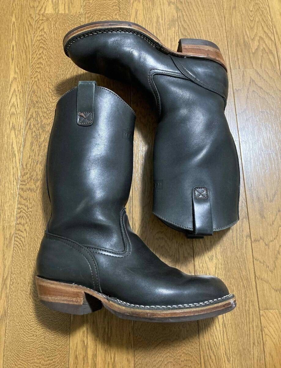 WESCO WESTERN BOSS Morrison Biker Leather Boots 7.5E Black WESCO WESTERN BOSS Morrison Biker Leather Boots 7.5E Black