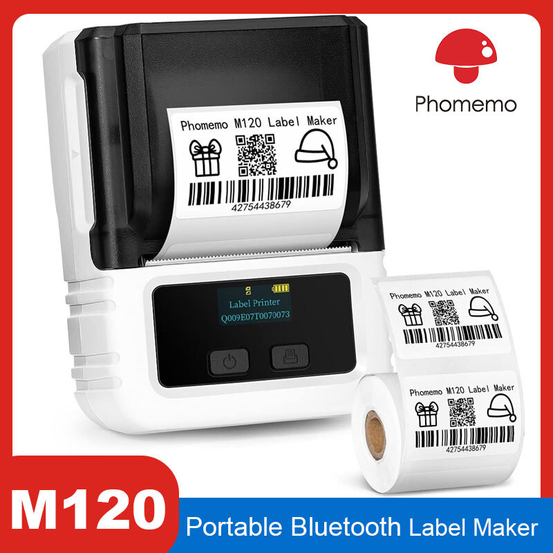 Phomemo M120 Portable Bluetooth Label Printer Wireless Thermal Sticker Maker Lot  