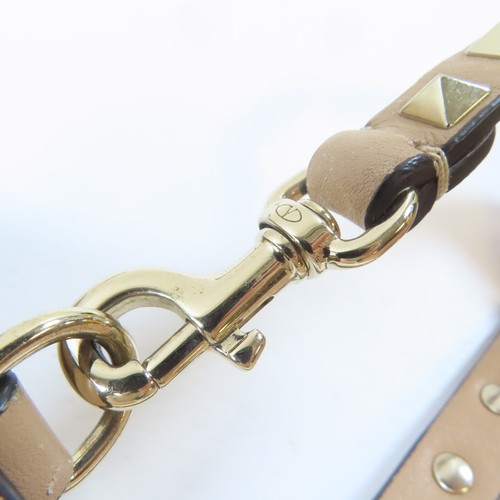 Valentino GHW Rockstud Large Shoulder Handbag 2 Way Calfskin Leather Beige - Picture 13 of 24