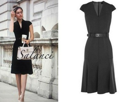 karen millen black dress with belt