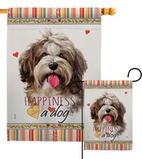 Havanese Cuban Happiness Garden Flag Animals Dog Decorative Yard House Banner
