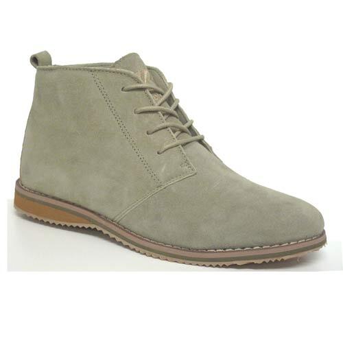 Mens Leather Desert Boots Casual Retro Walking Chukka Lace Ankle
