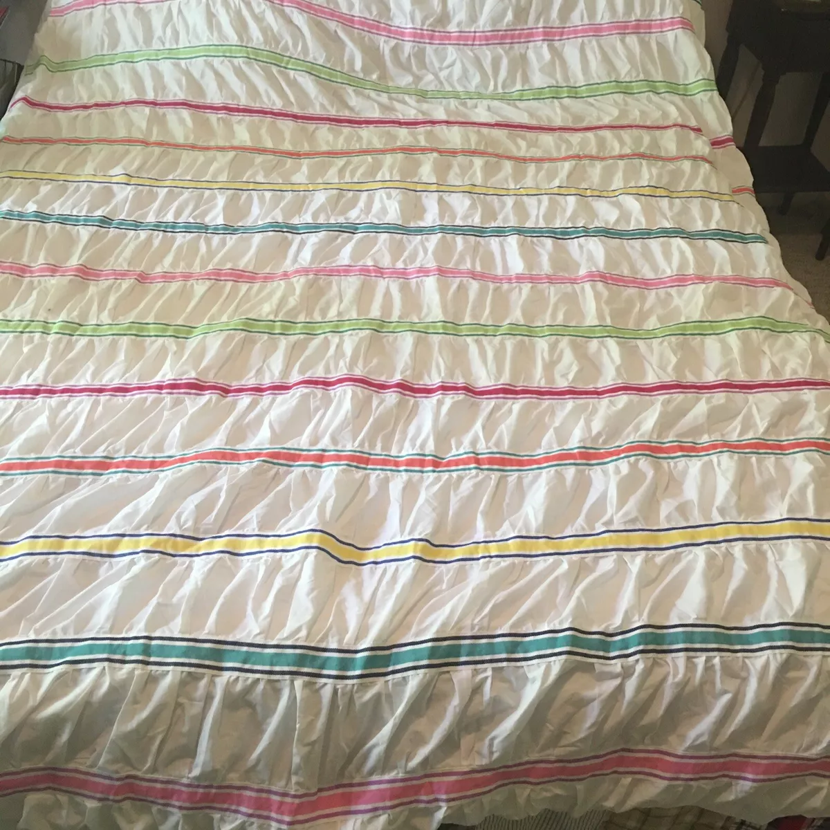 POTTERY BARN Teen TWIN Duvet Cover Rainbow Ribbon EUC eBay
