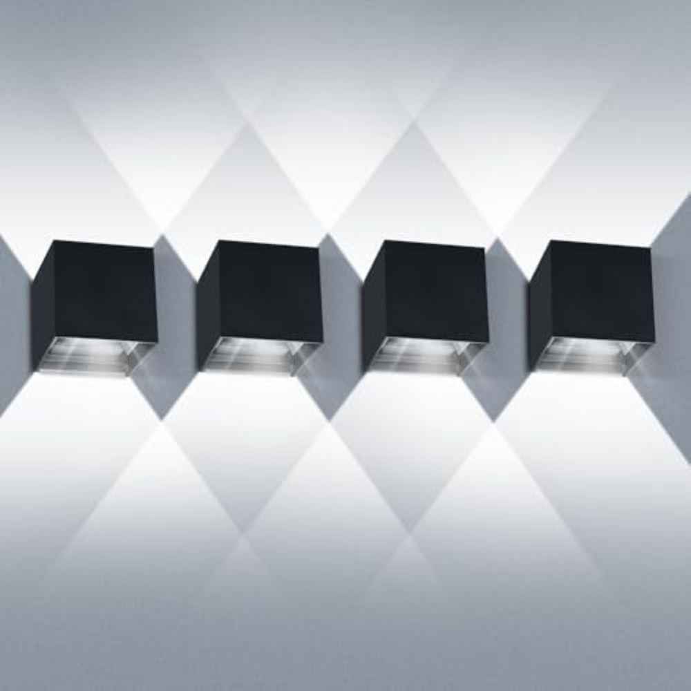 LEDMO Applique Parete 12W IP65 - Set 4 Pezzi Lampada LED per Esterni