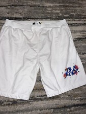 Polo Ralph Lauren Men s White Fleece Sweat Shorts Floral Logo Size 2XL XXL NWOT