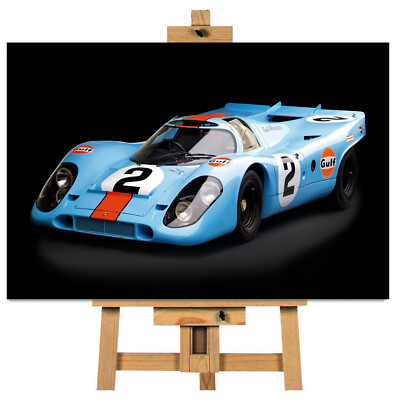 Oldtimer Porsche 917 K Le Mans Leinwand Bild Druck fertig zum Aufhängen
