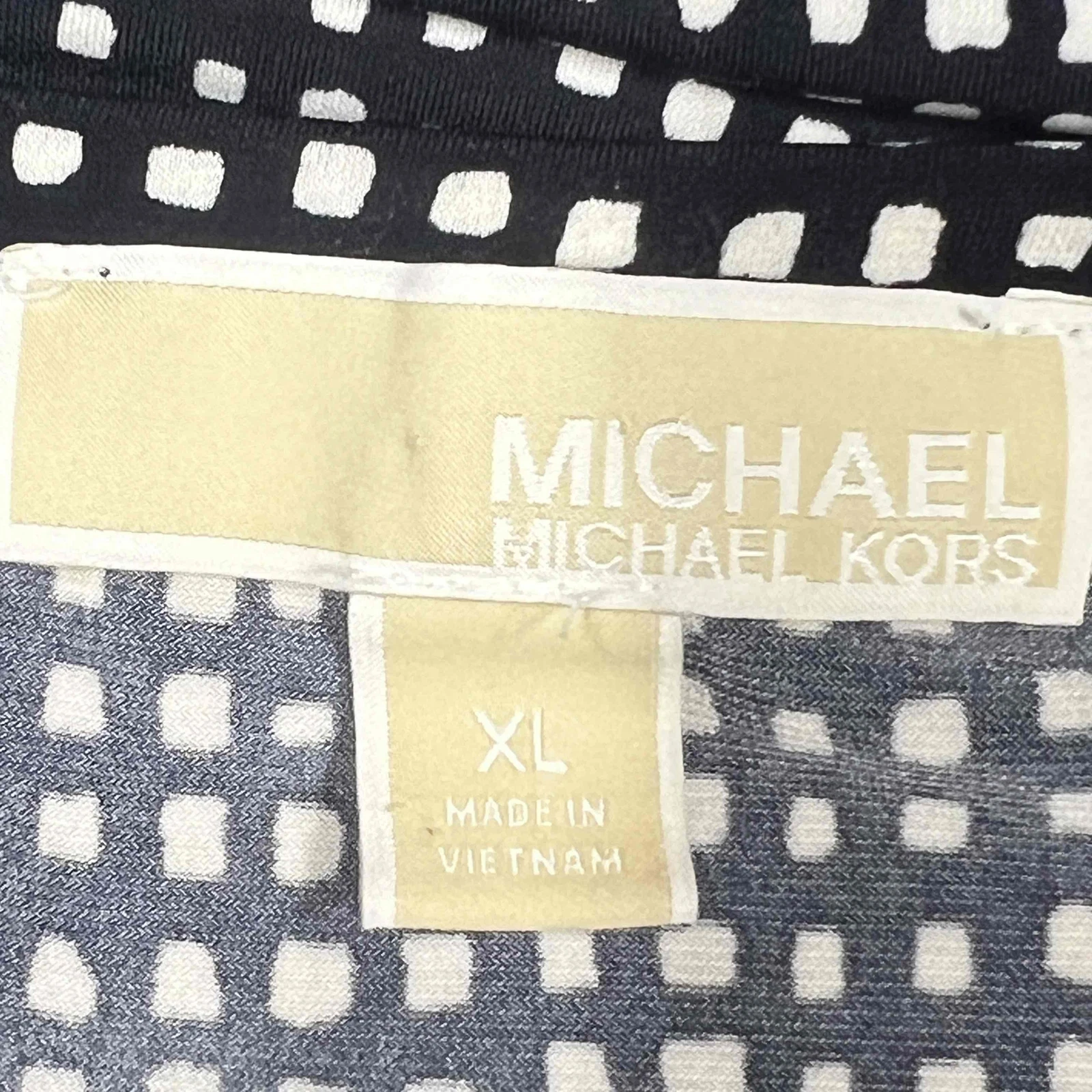 Abito Michael Kors donna XL tubino nero bianco fantasia bordo floreale carriera