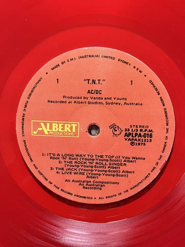AC/DC -T.N.T AUSTRALIA RED COLORED -RARE- ALBERT PRESSING -VINYL- LP-APLPA-016 - 画像4/7