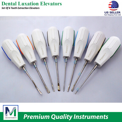 Dental Plastic PDL Luxation Elevators Surgical Loosening Extraction White 8 Pcs