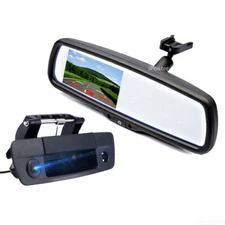 Handle Backup Rear view Camera 4.3 Mirror Monitor For Dodge Ram 1500  2009-2017