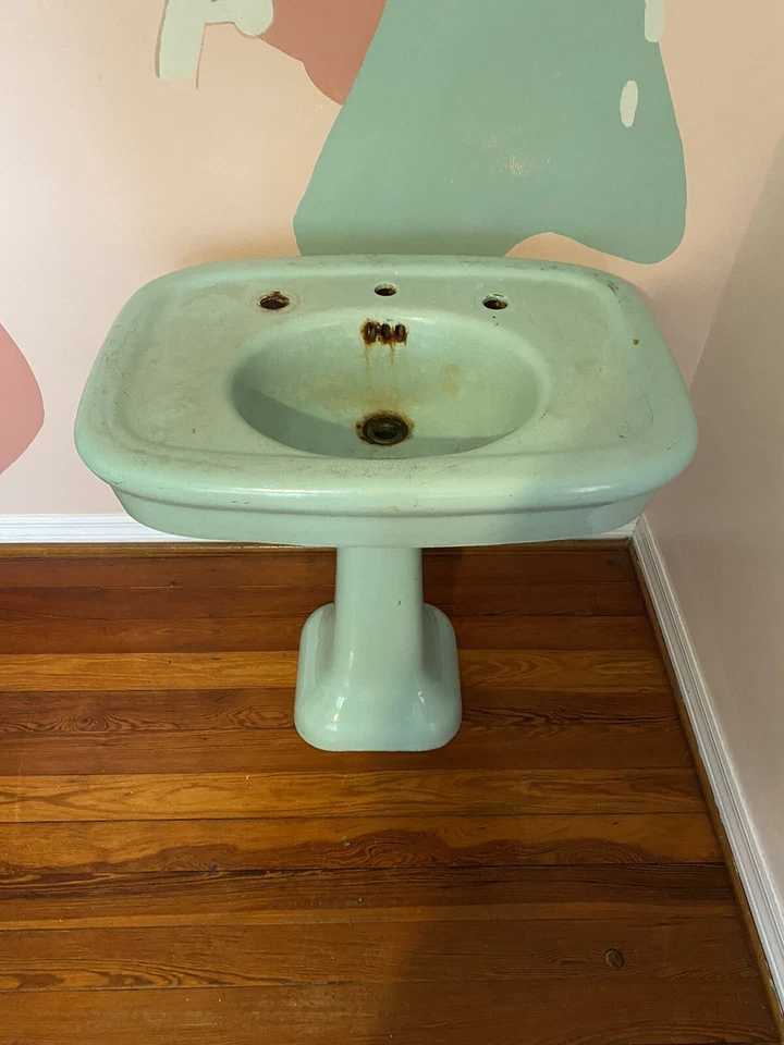 古董科勒 1952 年春季绿色灯座水槽 — 第 2/2 张图片