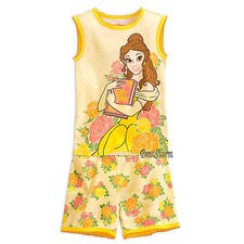 Princess Belle Beauty Beast PJ Pals Short Sleep Set Girls Pajamas Disney Store