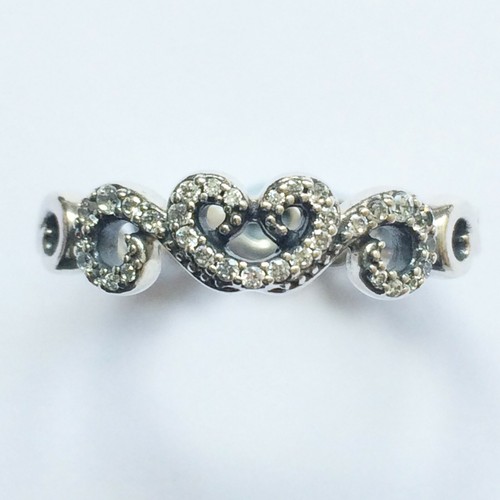 GENUINE PANDORA (S) Heart Swirls Ring 
