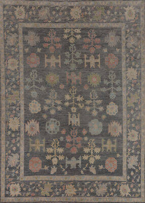 Vegetable Dye Oushak Oriental Gray Wool Turkish Hand-made Living Room Rug 8x10