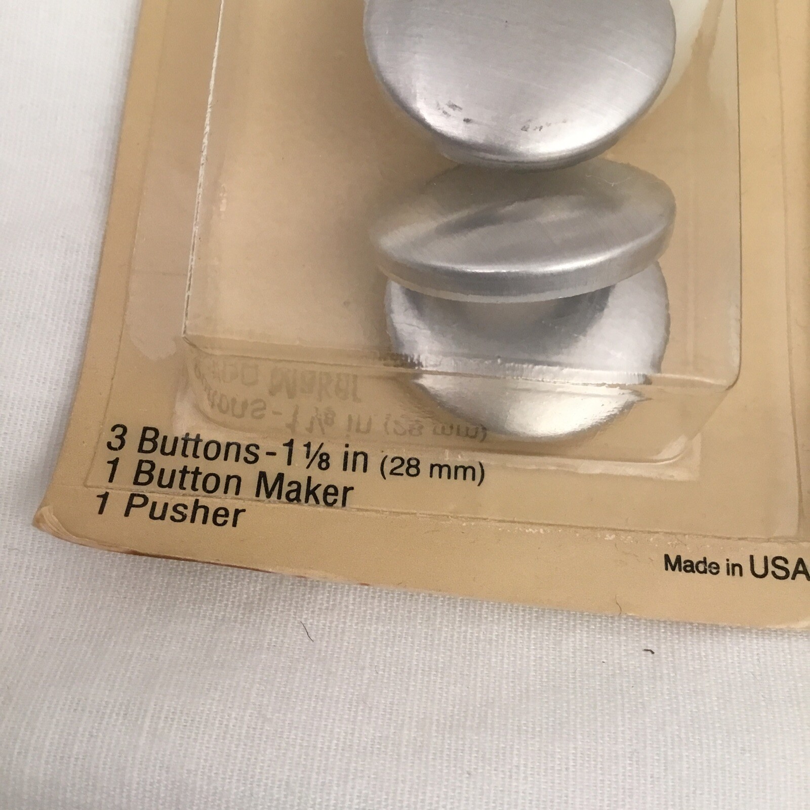 Cover Button Kit #14 And 2 Refills 1 1/8"  Aluminum 9 Total Buttons NEW SEALED!