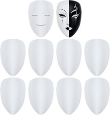 10 Pcs DIY Cosplay Mask Blank White, DIY Full Face Mask
