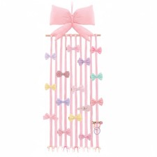 Long Bow Holder for Girls Baby Pink Bow Hair Bows Clip Organizer 31.5 Inch Ba...