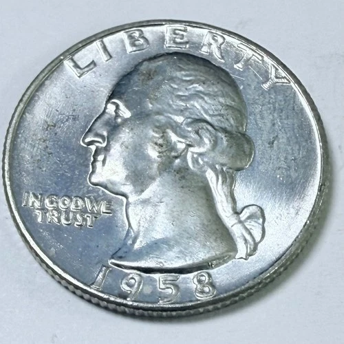 1958 D Washington Quarter 90% Silver Uncirculated Coin from Set #7479