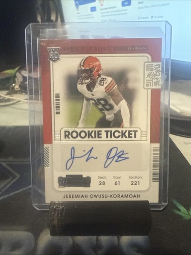 2021 Contenders Jeremiah Owusu-Koramoah #171 Variation Rookie Ticket Auto Browns