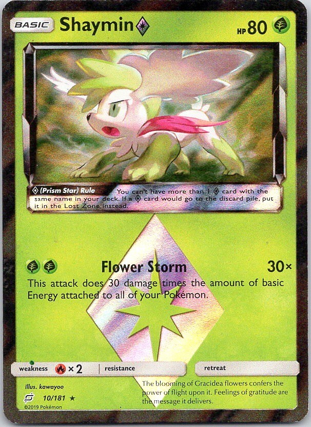 Pokemon Shaymin 10/181 Team Up Rare Prism Star Holo NM TCG