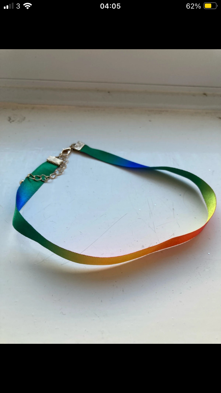 Rainbow Ribbon Choker, Never Worn, Perfect for Pride (LGBTQ+)