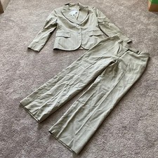 LOFT Beige Pinstripe Two Piece Blazer/Pant Suit Set SIZE 6