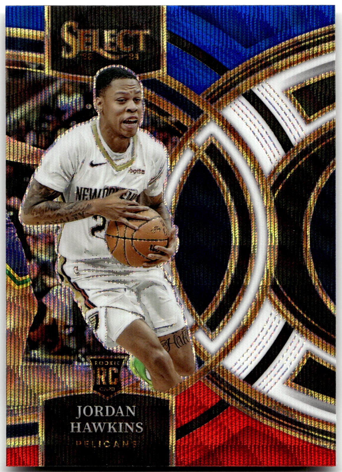 2023-24 Panini Select #124 Jordan Hawkins Tri-Color Prizms RC