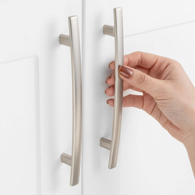 30 Pack Brushed Nickel Cabinet Pulls - 5'' Curved Kitchen & Bath Handles