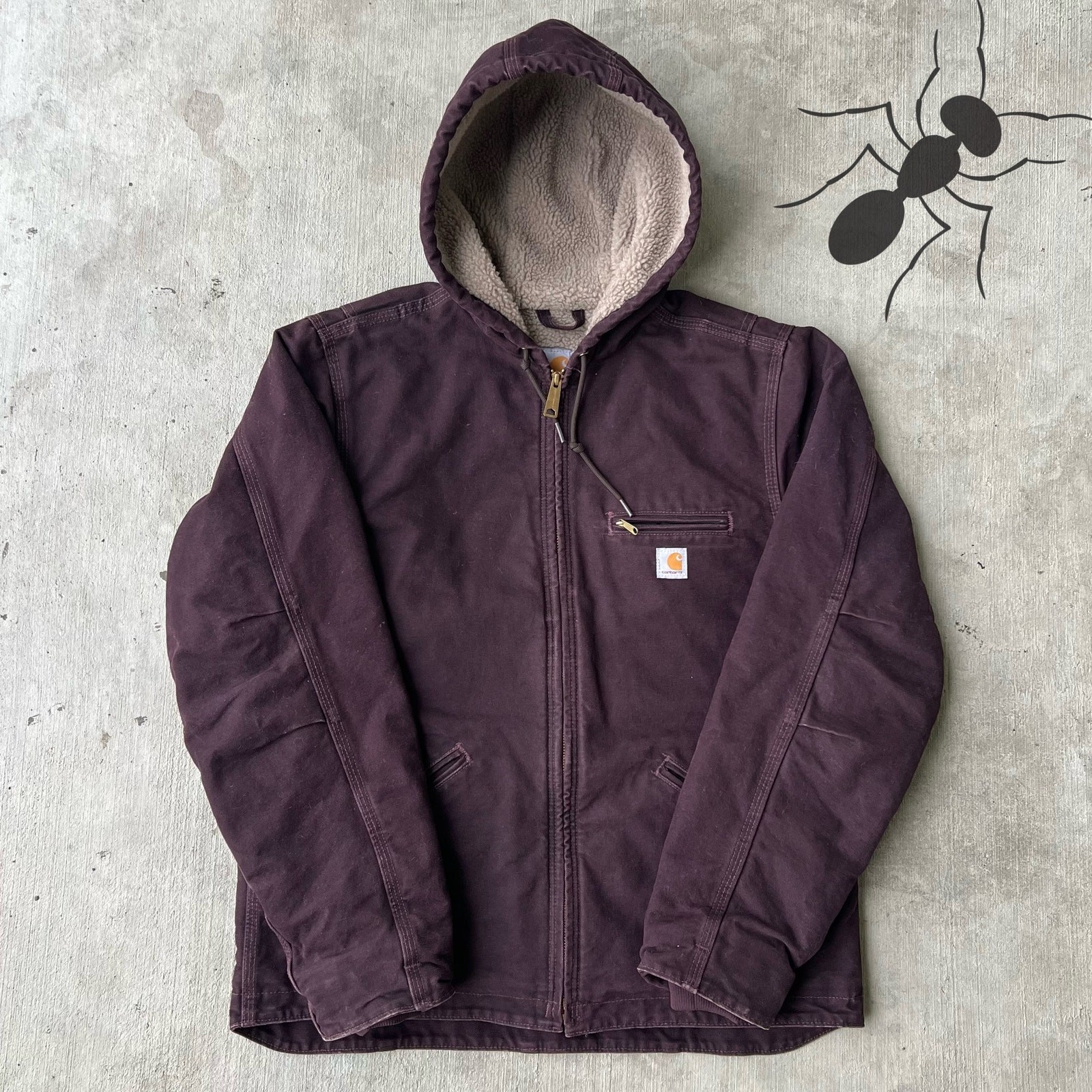 Vintage Y2K Purple Carhartt Womens Work Jacket Retro 90s Style